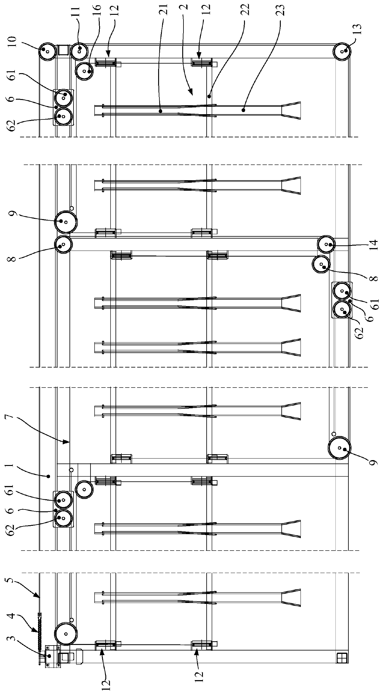 A lift and traverse bicycle garage