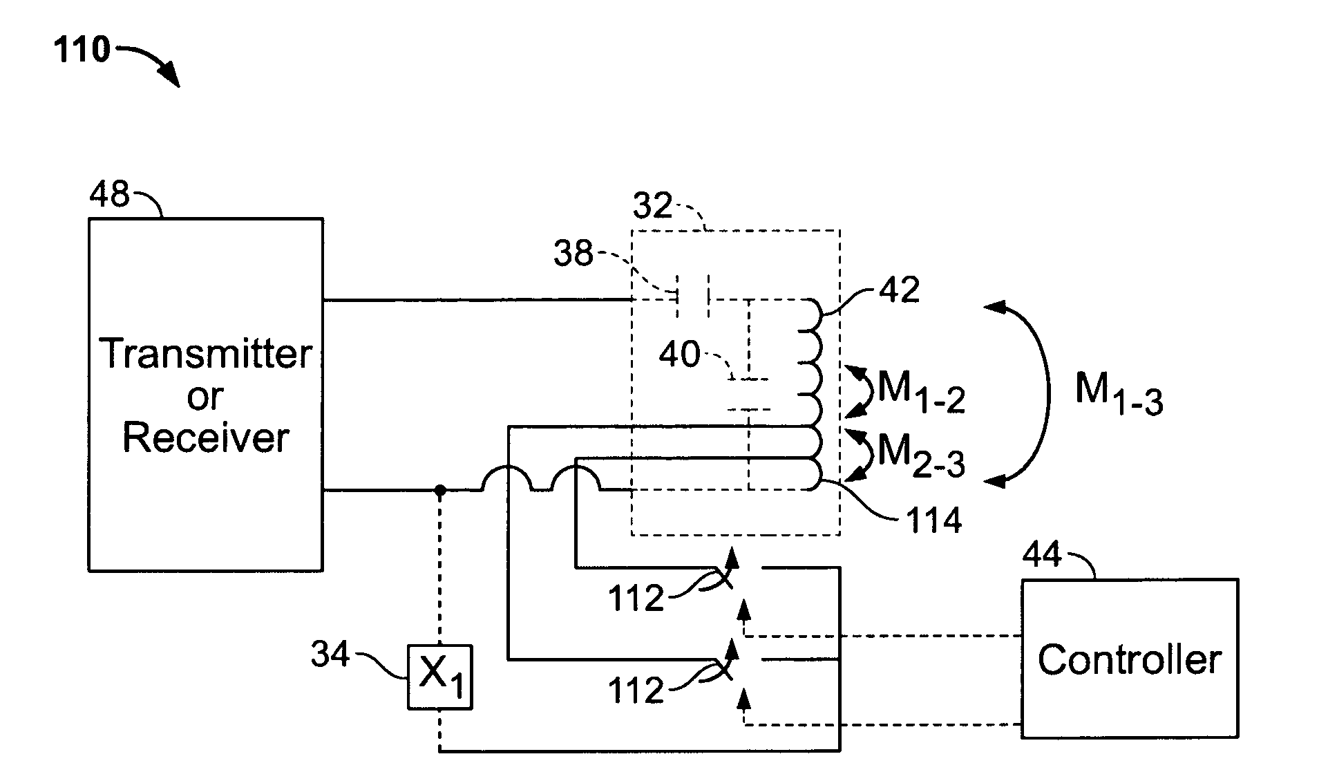 Resonant circuit tuning system using magnetic field coupled reactive elements