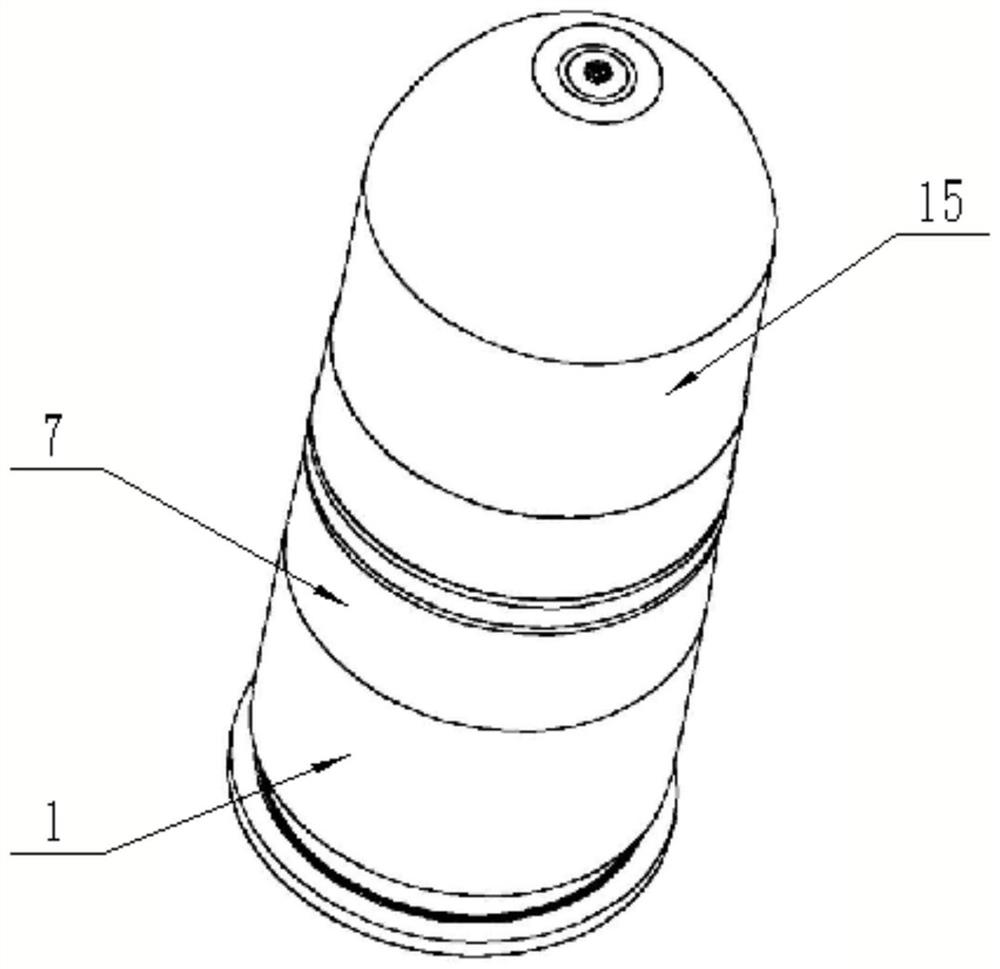 A range-extended detonation bomb with a built-in two-stage high and low pressure system