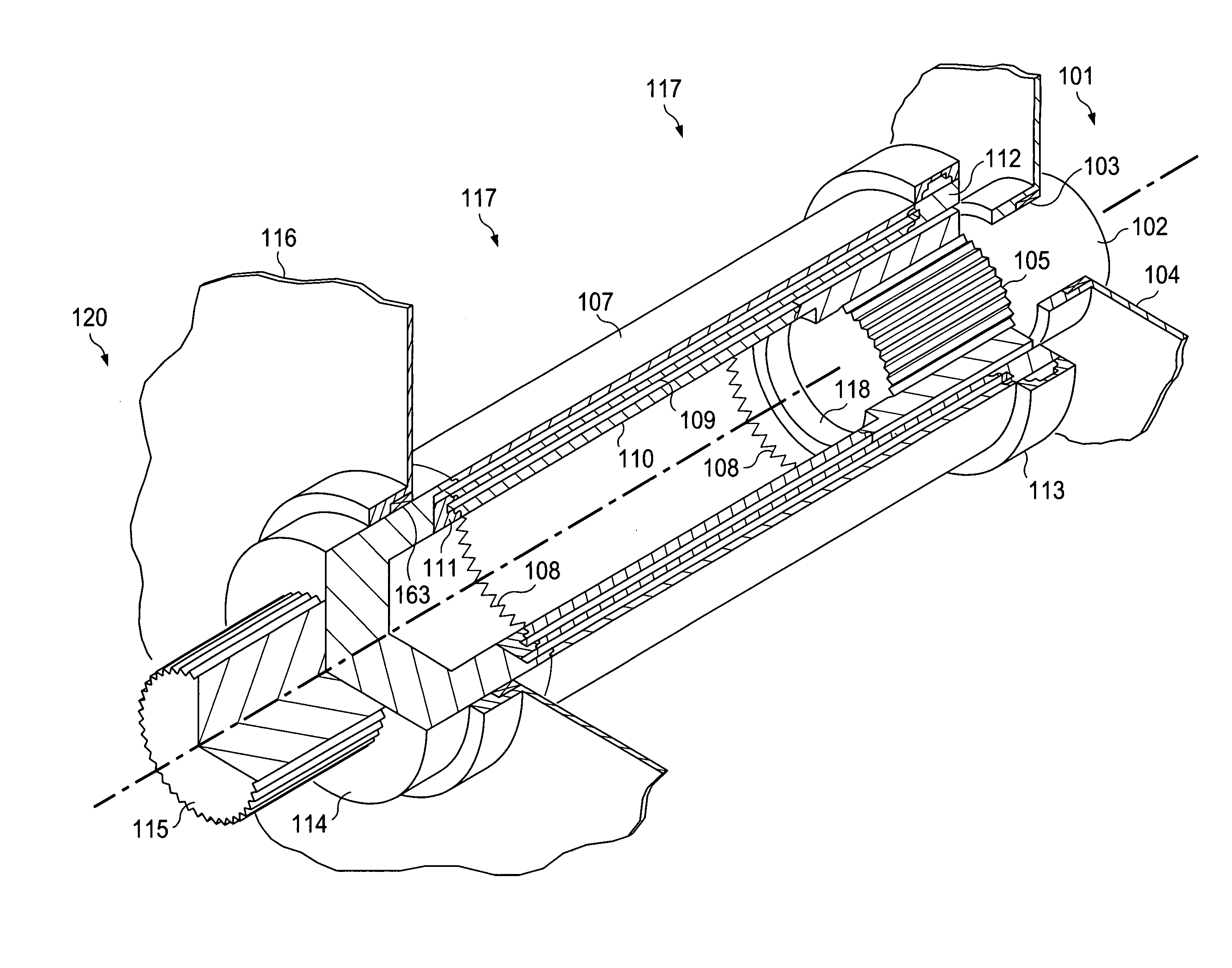 Low heat leak, high torque power shaft for cryogenic machines