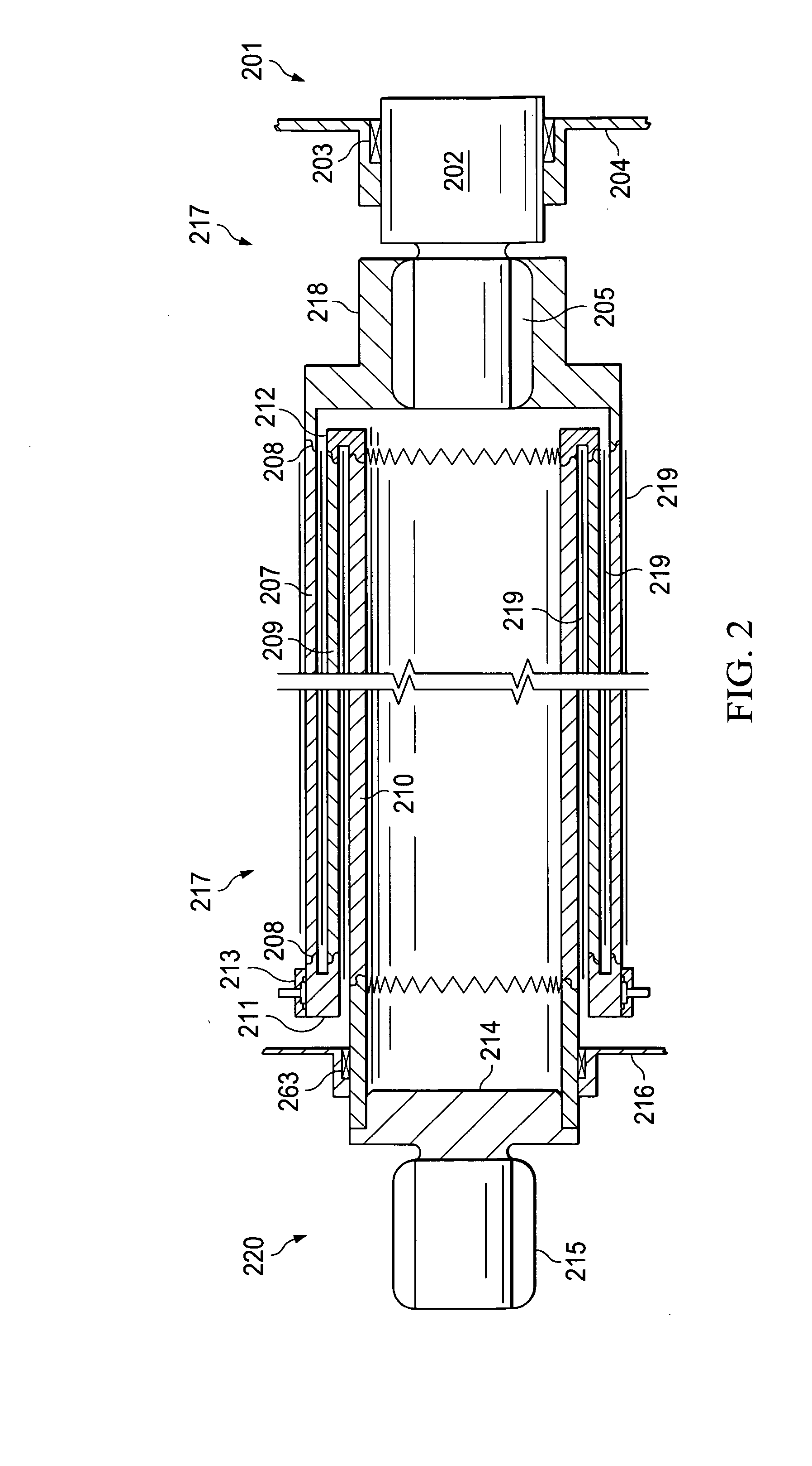 Low heat leak, high torque power shaft for cryogenic machines