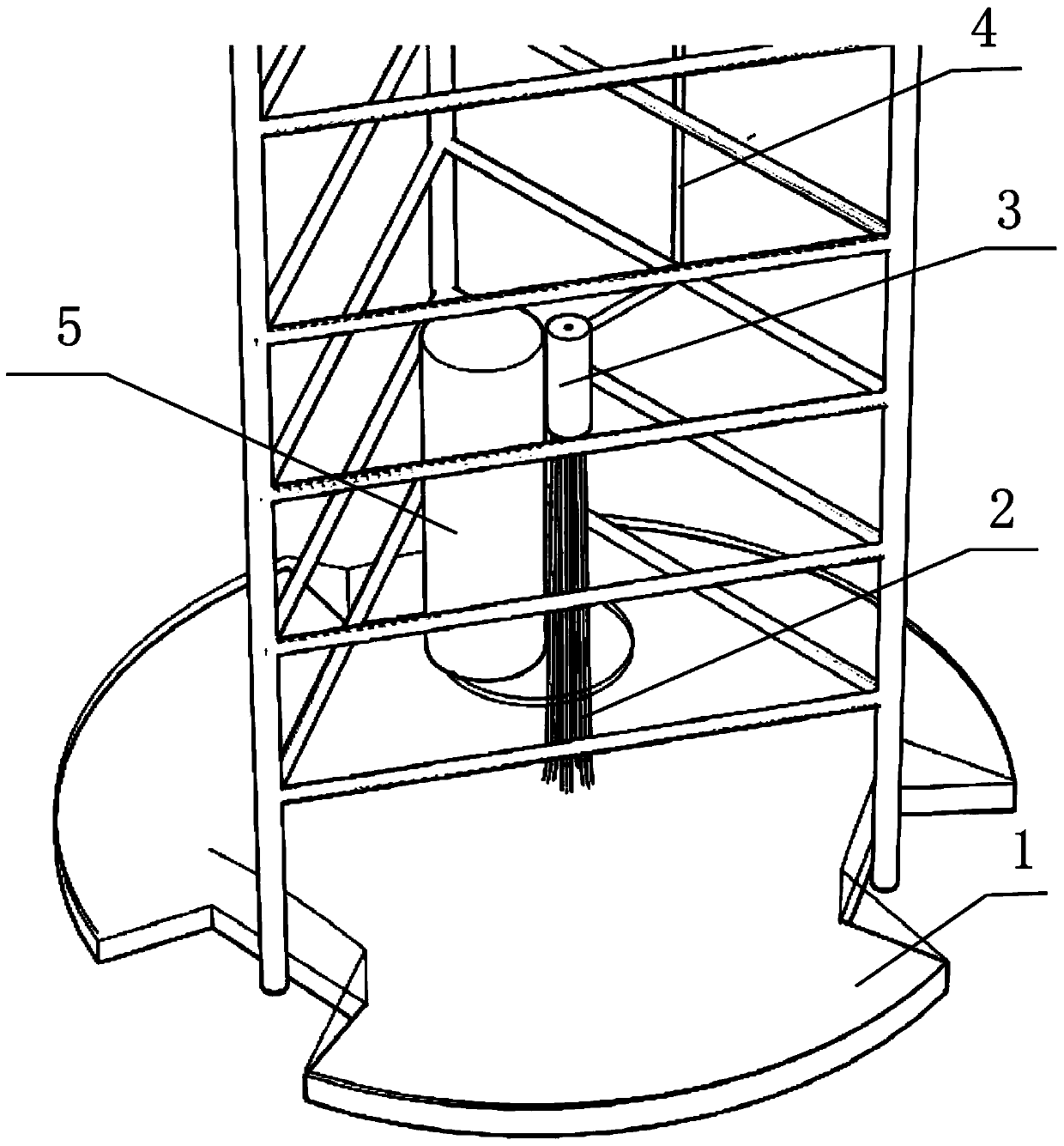 Bush-type pile shoe jetting system for self-elevating drilling platform