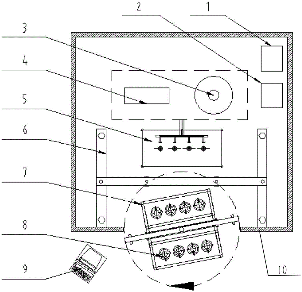 Load shifting device and vacuum arc-extinguishing chamber aging device using load shifting device