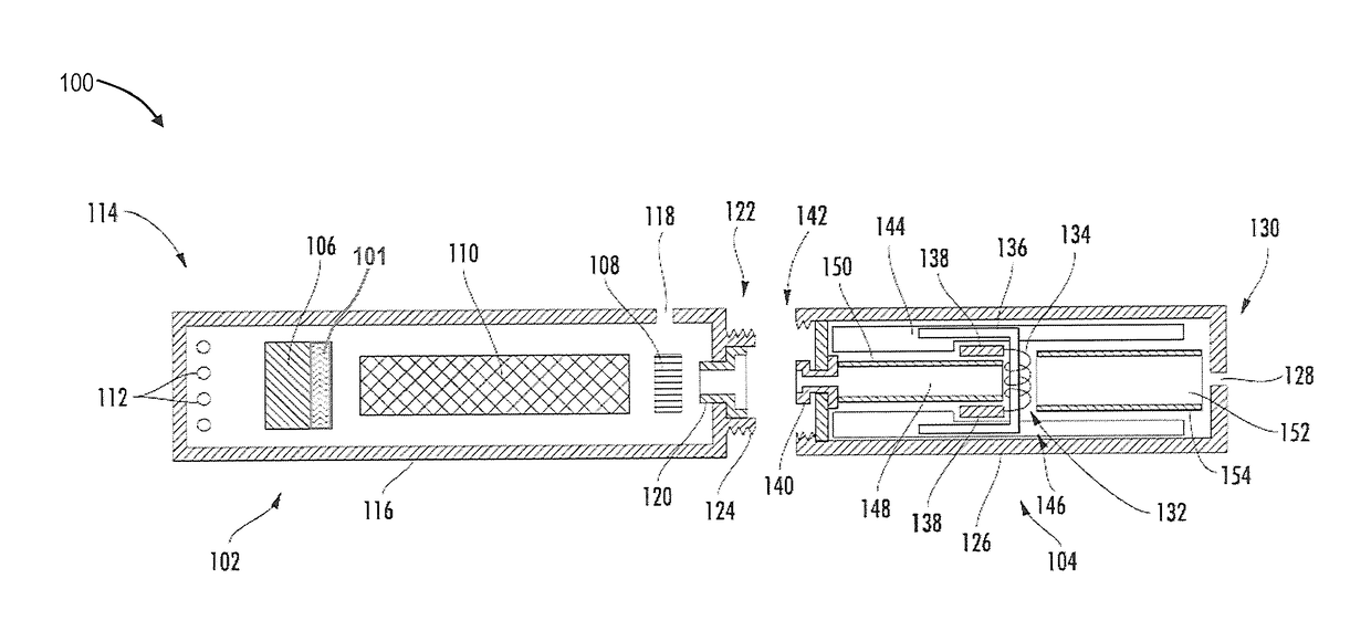 Electronic smoking article with improved storage of aerosol precursor compositions