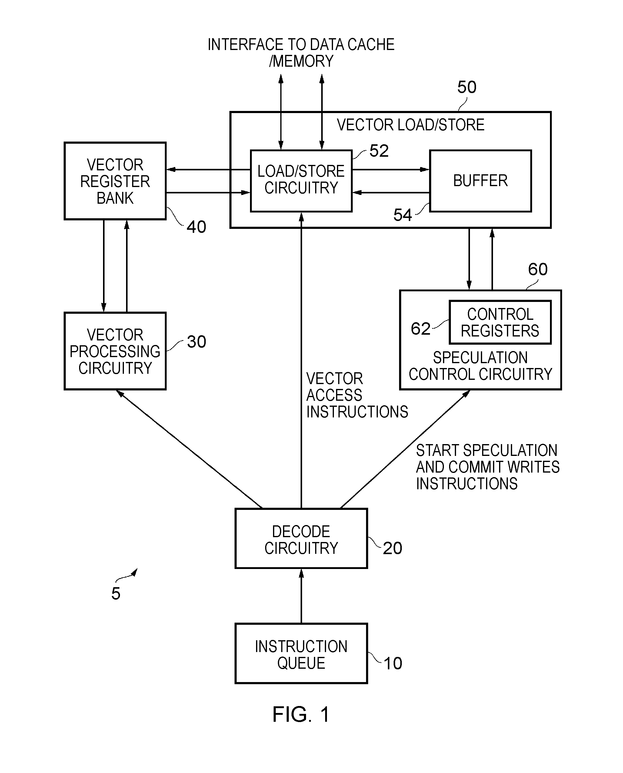 Apparatus and method for controlling the number of vector elements written to a data store while performing speculative vector write operations