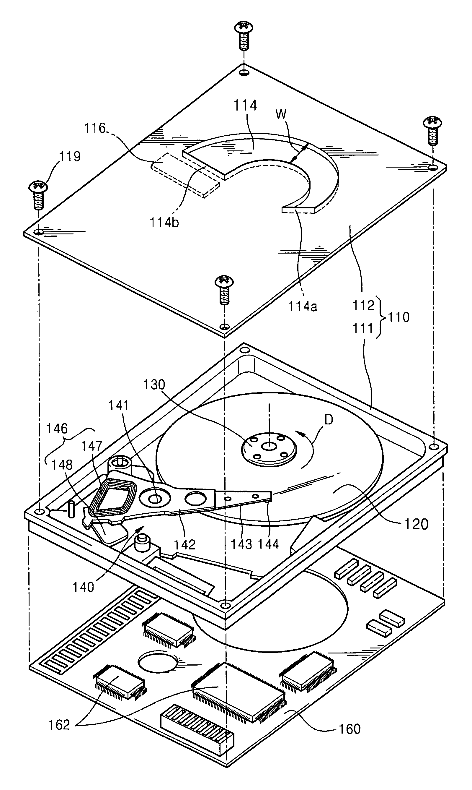 Cover member with air guiding portion and hard disk drive including the cover member