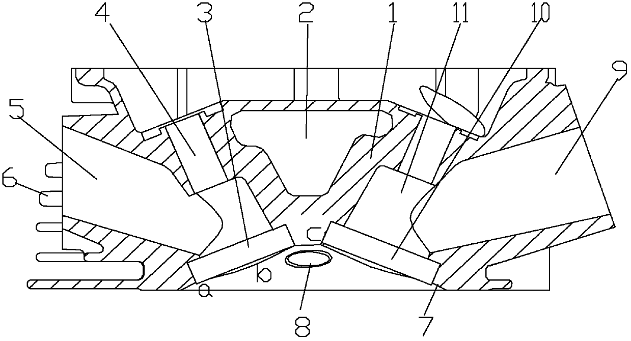 Cylinder end with multi-spherical surface combustion chamber and gasoline engine thereof