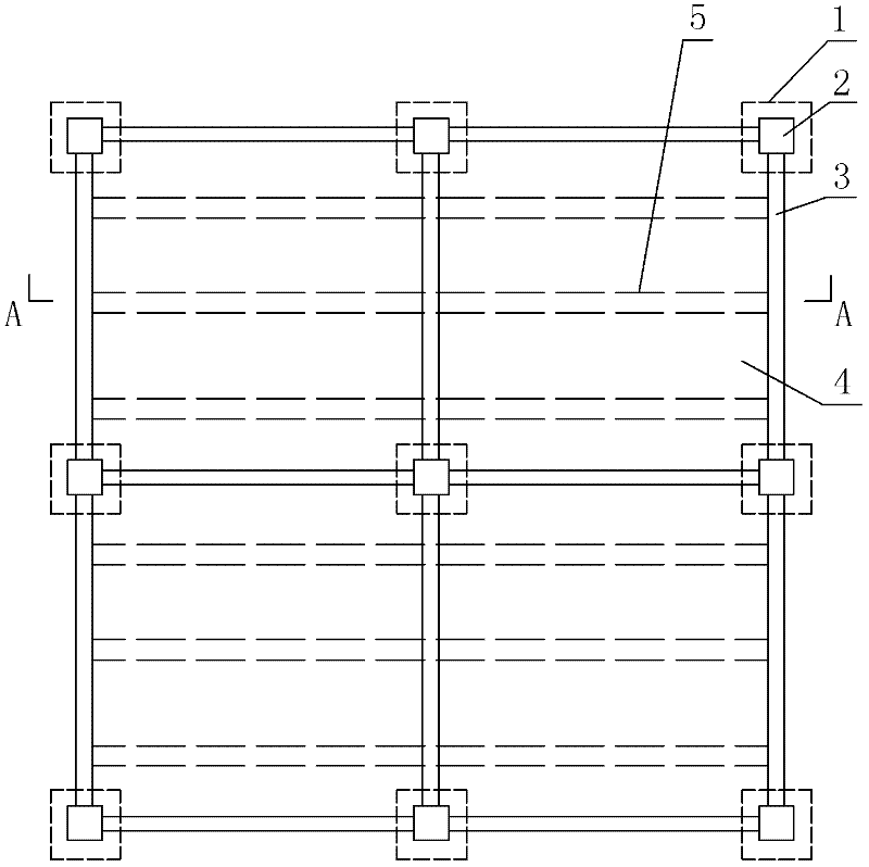 Method utilizing slow-adhesion prestress concrete beam to prevent large-area terrace sedimentation and cracking in soft soil-layer areas