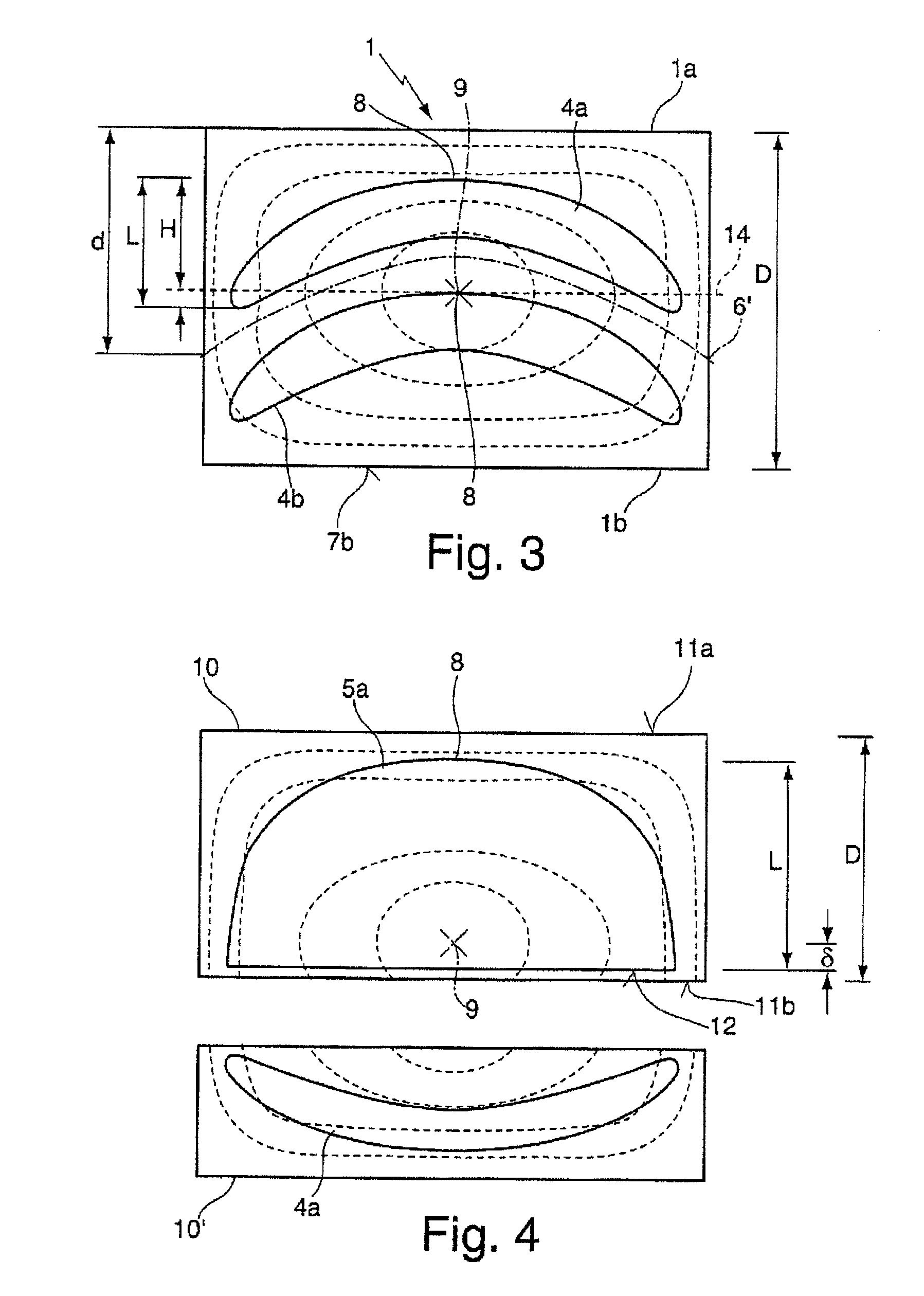 Lens blank and lens elements as well as method for their production