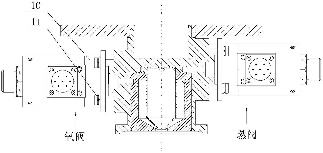 Space bipropellant orbit-control engine based on two-way single-nozzle centrifugal injector