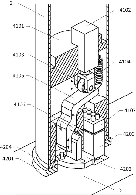 Cutter unhooking device for tree obstacle clearing flying robot