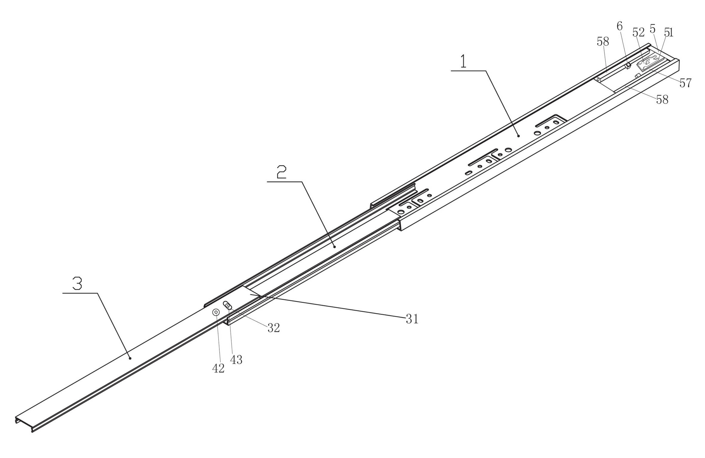 Self-locking drawer slide track