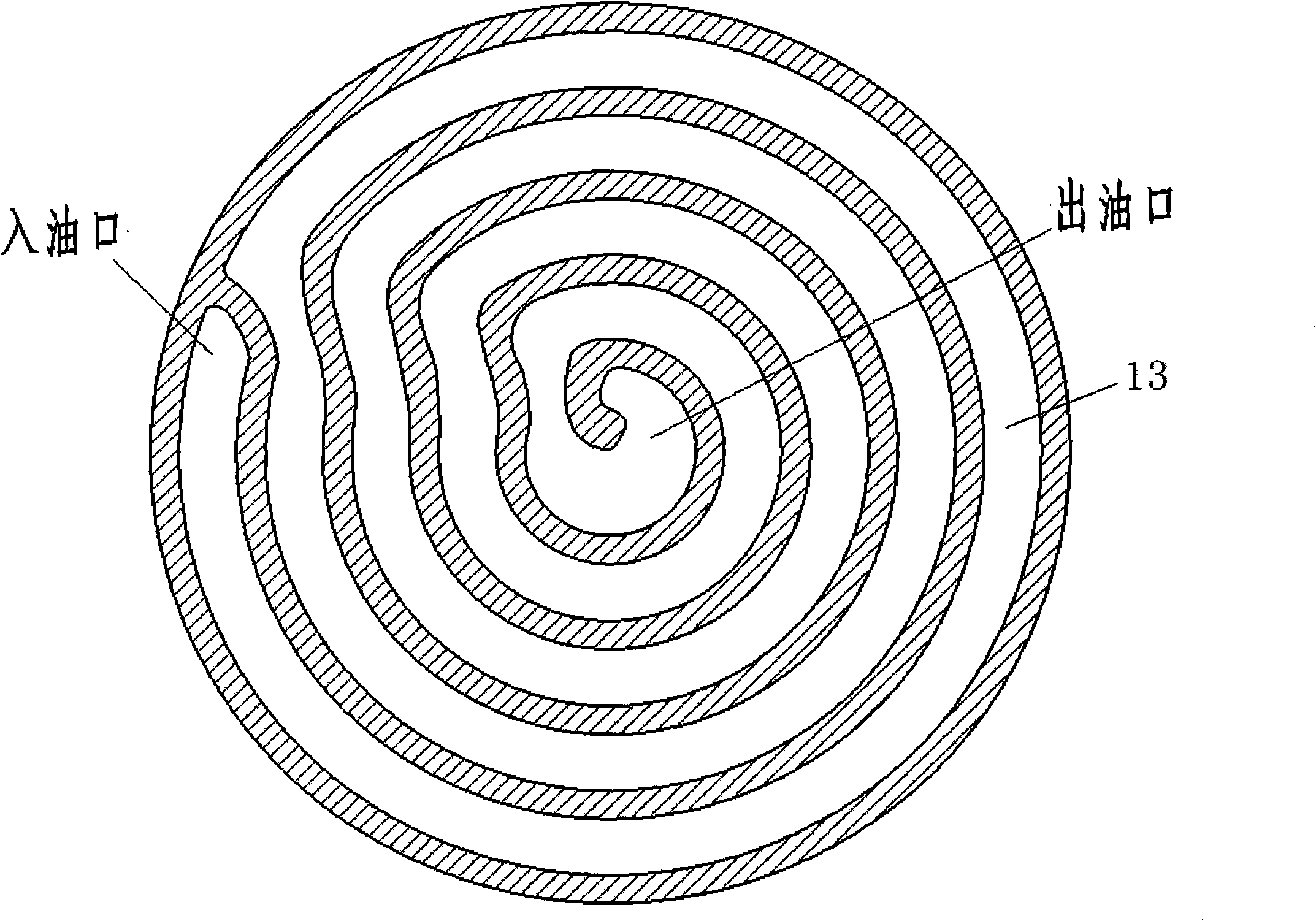 Chilling disc for cooling, orienting and solidifying liquid metal