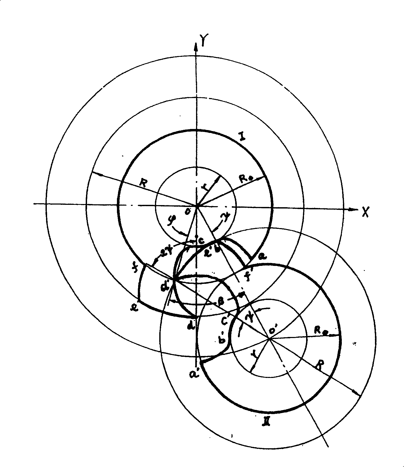 Cycloidal screw tooth form of large flow double screw pump