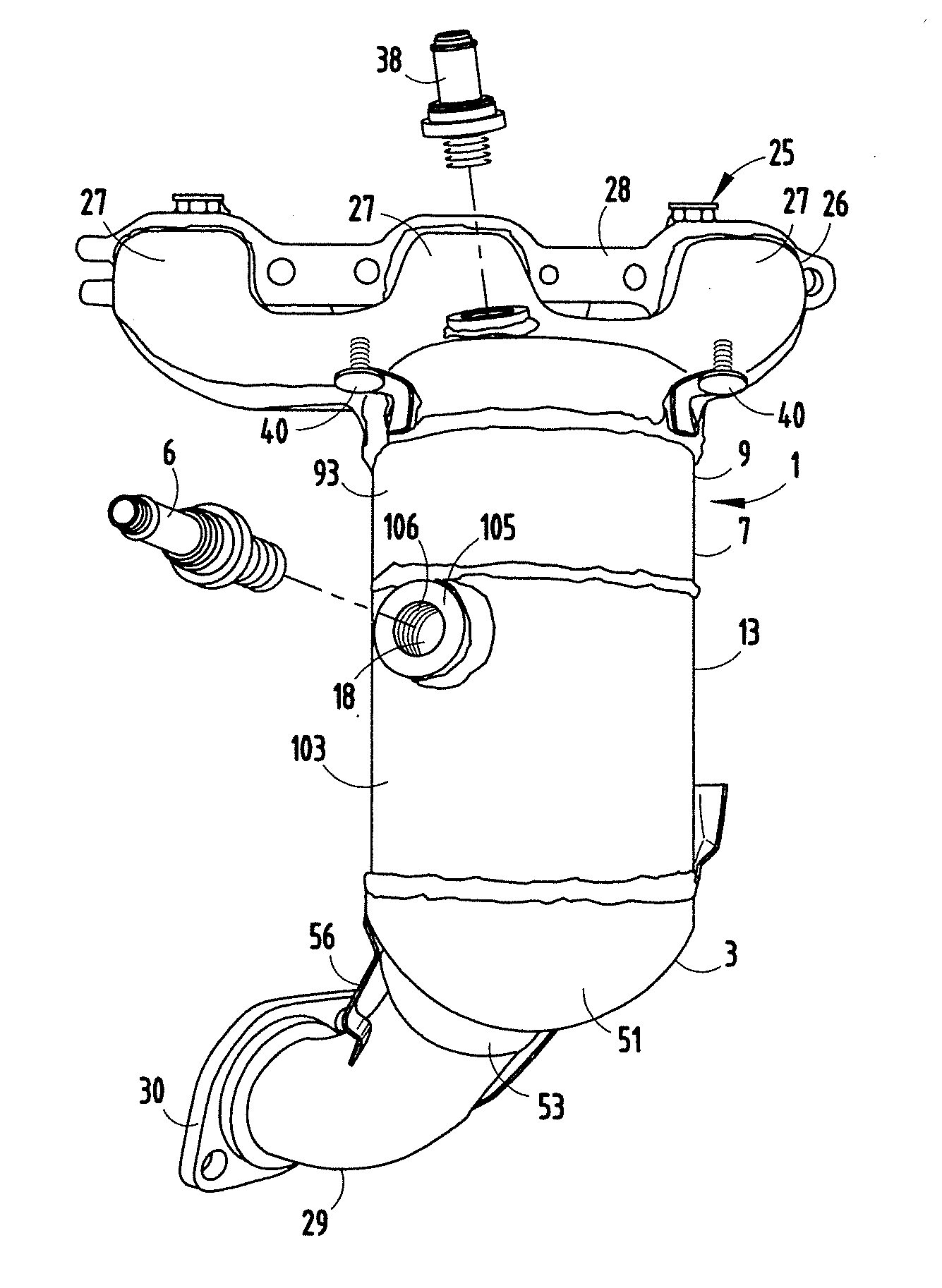 Method for making two-piece catalytic converter with double wall mid-section