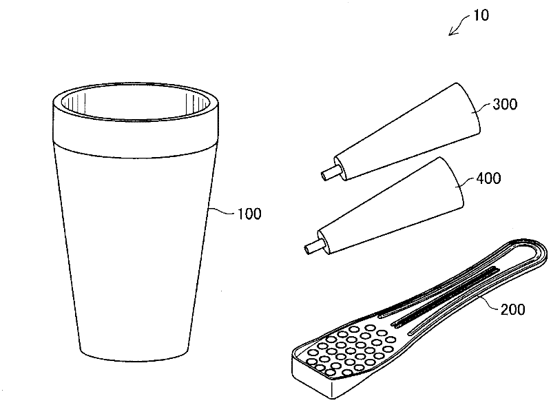 Mixing tool for hair cosmetics, hair cosmetic kit and hair cosmetic preparation method