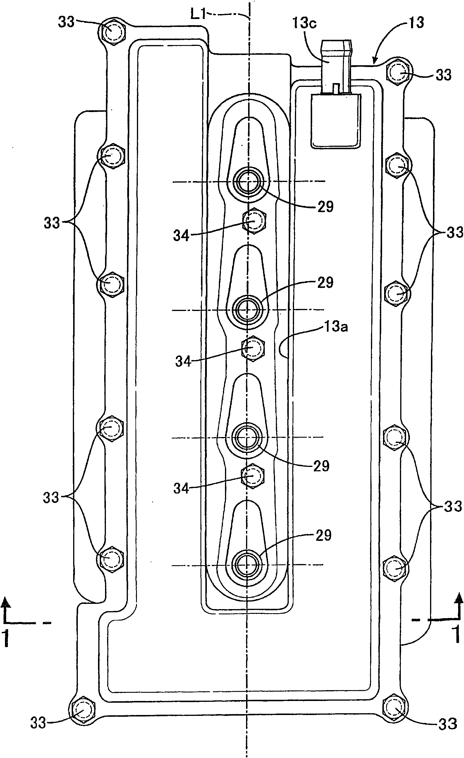 Breather device for engine