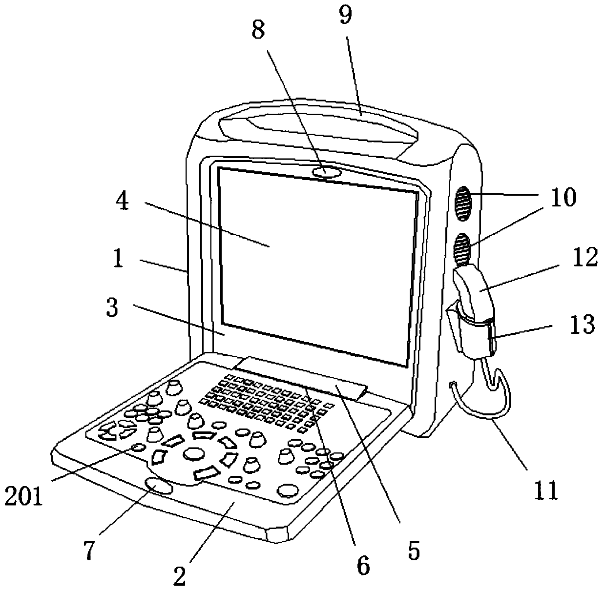 Vehicle-mounted portable medical B-ultrasound detector