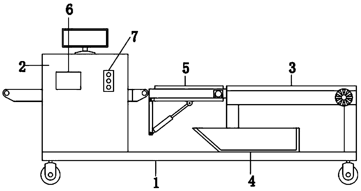 Logistics conveying belt with cargo security check function