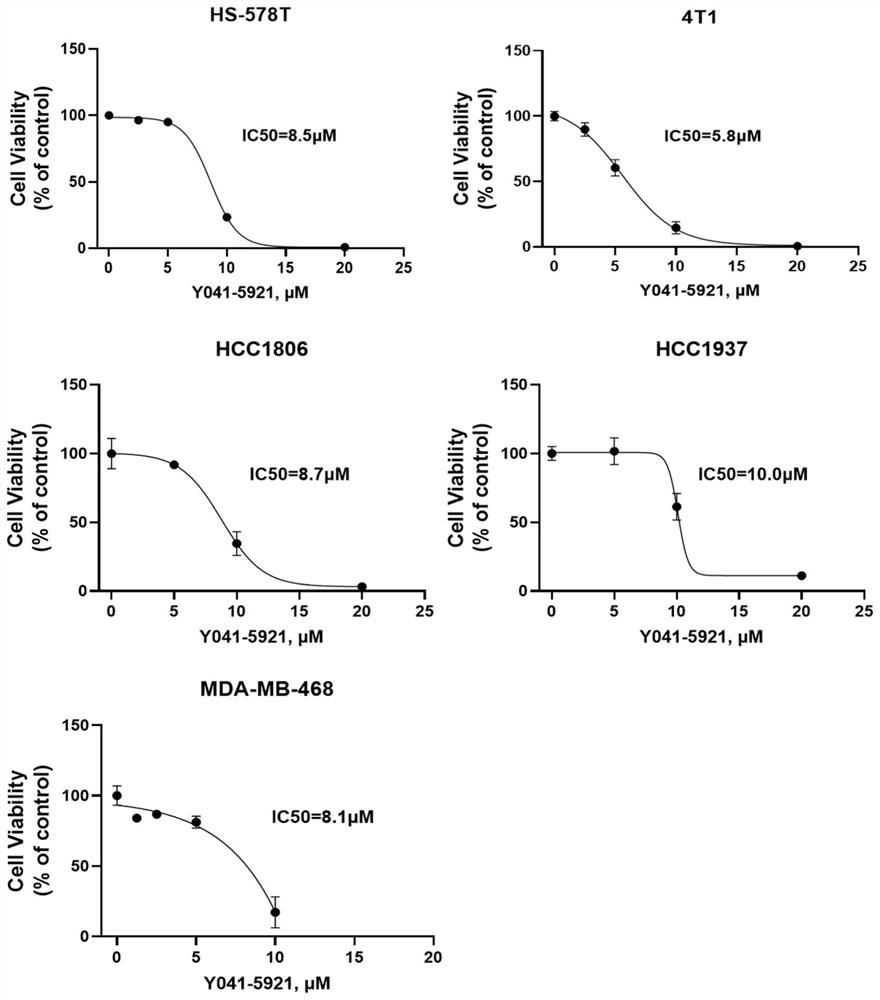 Application of y041-5921 in the preparation of antitumor drugs