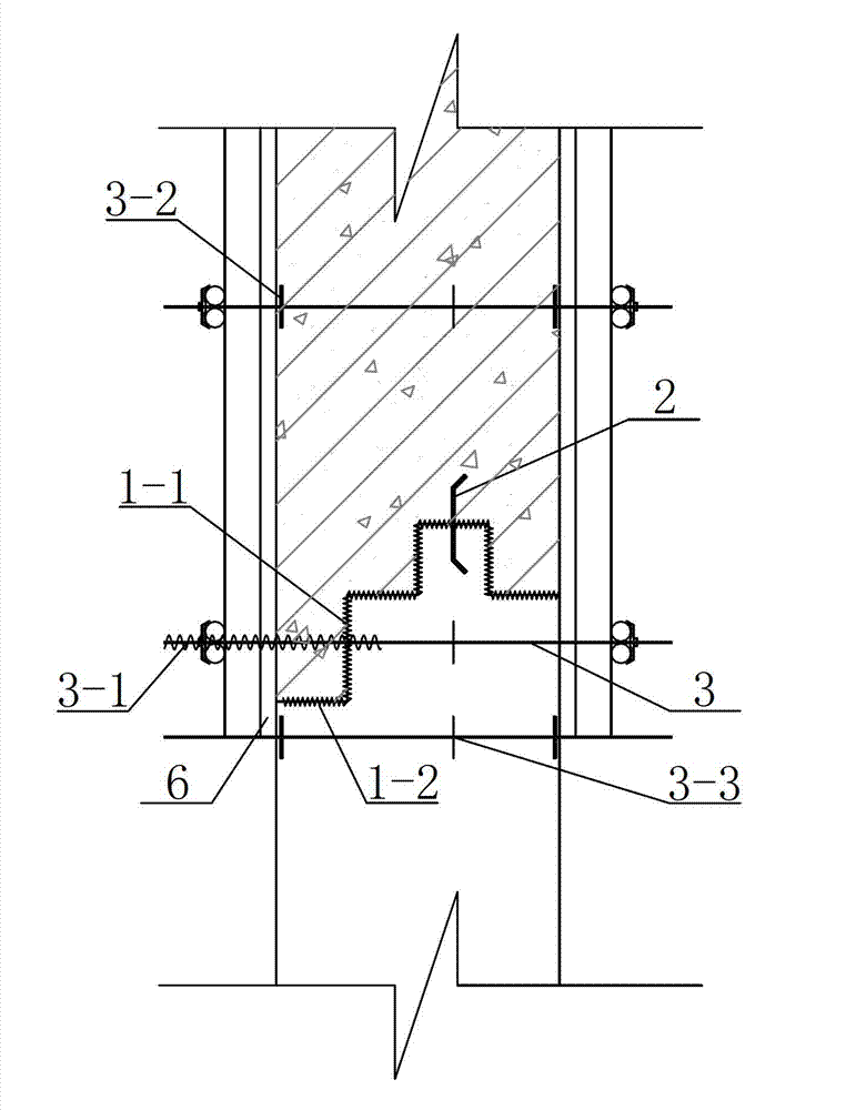 Construction gap of underground waterproof concrete structure and wall template installation method thereof