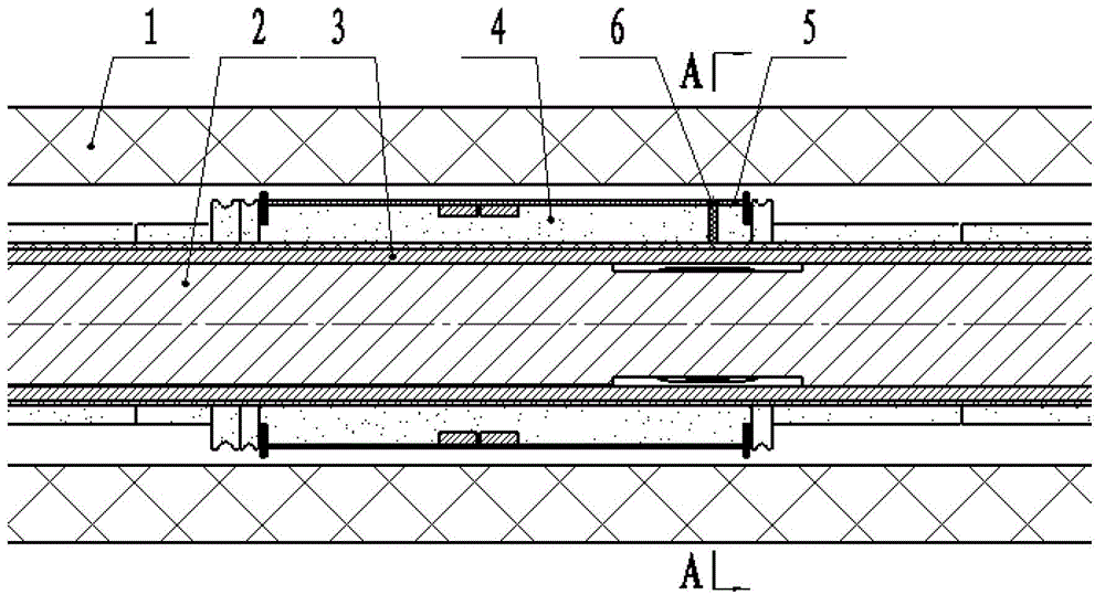 A three-component induction coil system probe wire passing structure