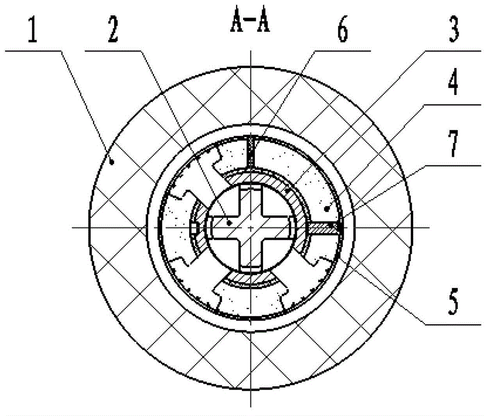 A three-component induction coil system probe wire passing structure