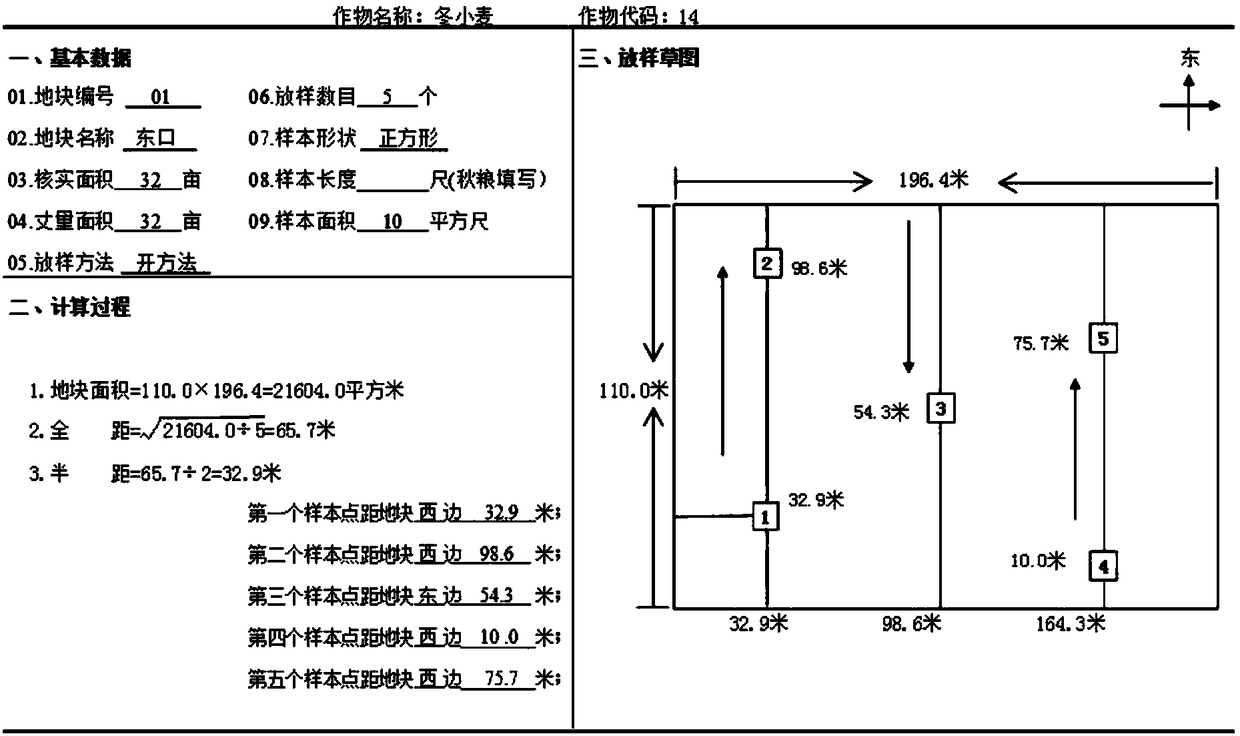 Method and system for sampling and yield prediction of grain crops