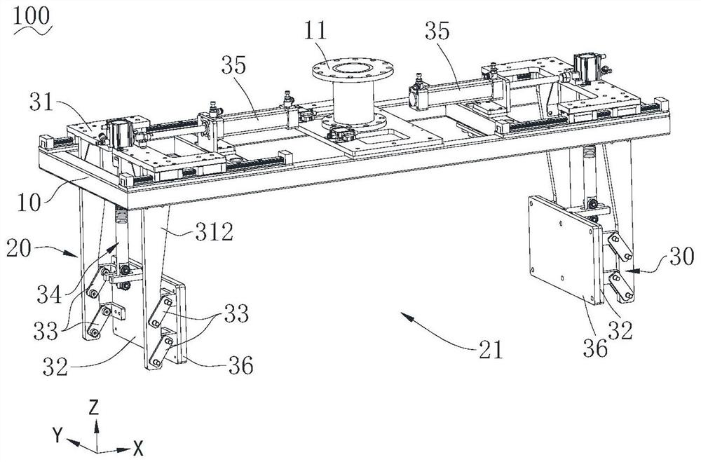 Stacking device and stacking system for stacking packaging box bodies