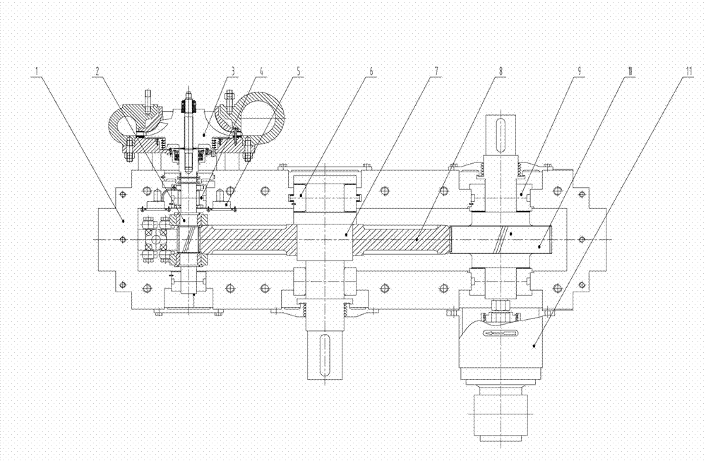 Double-input high-speed gear transmission box used for steam turbine