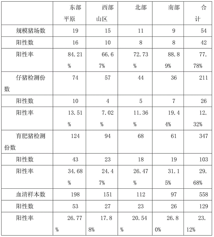 Detection method of actinobacillus pleuropneumoniae in porcine serum