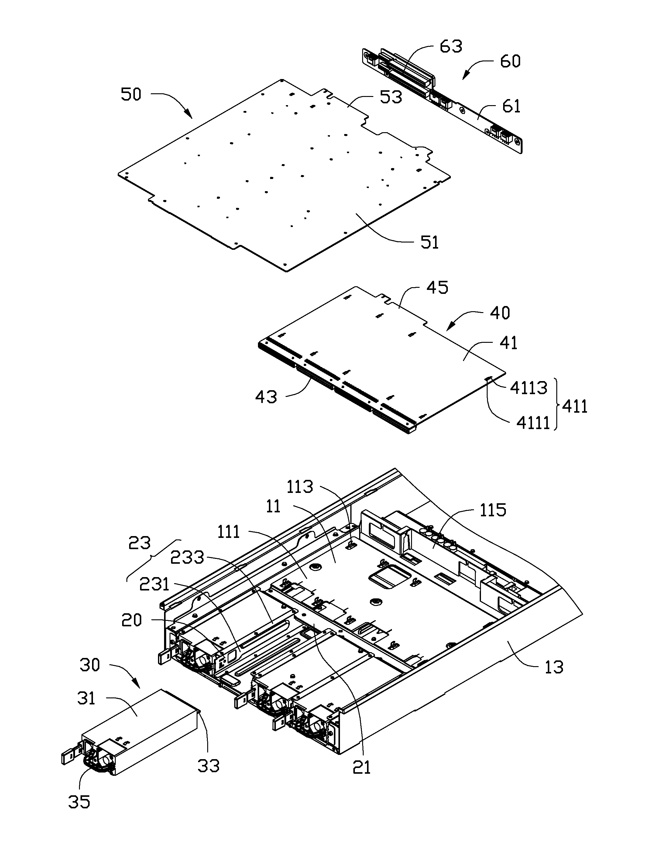 Power supply assembly of server