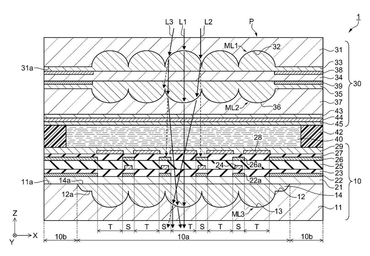 Electrooptical device, electronic apparatus, and method for manufacturing electrooptical device