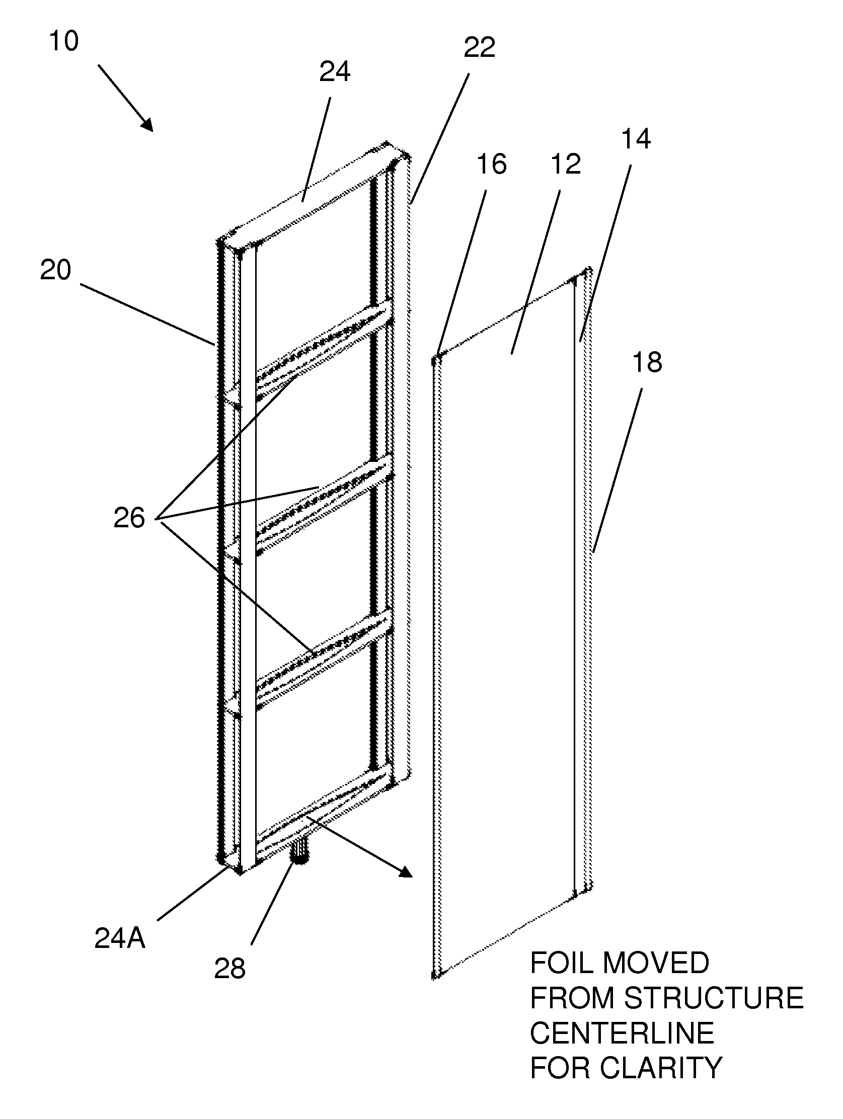 Externally supported foil with reversible camber and variable chord length