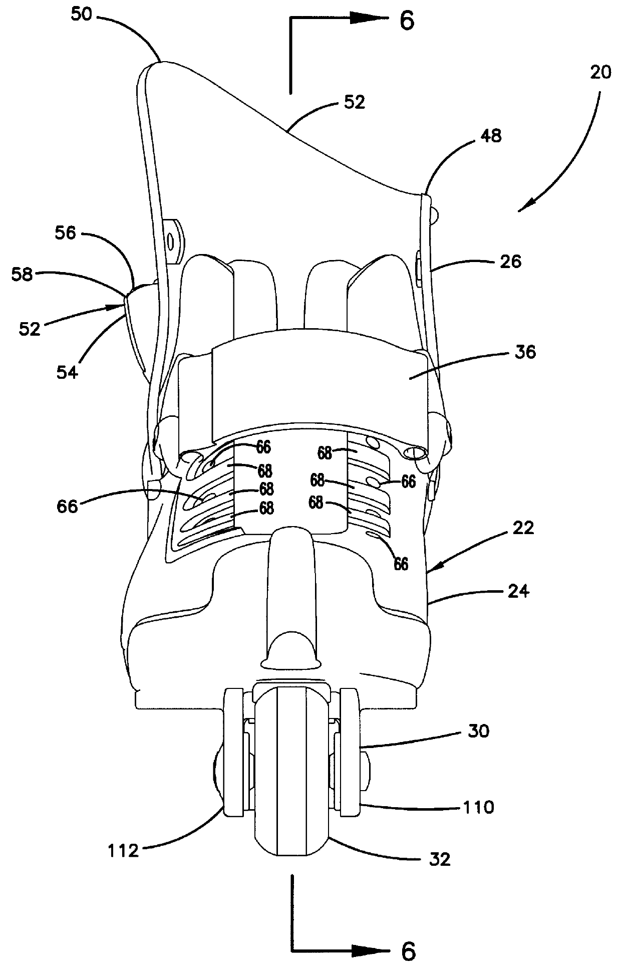 Eccentric spacer for an in-line skate