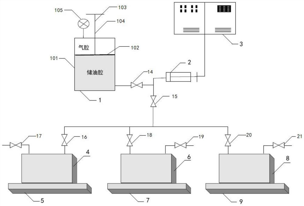 Device and method for preparing working standard oil for analyzing gas dissolved in oil