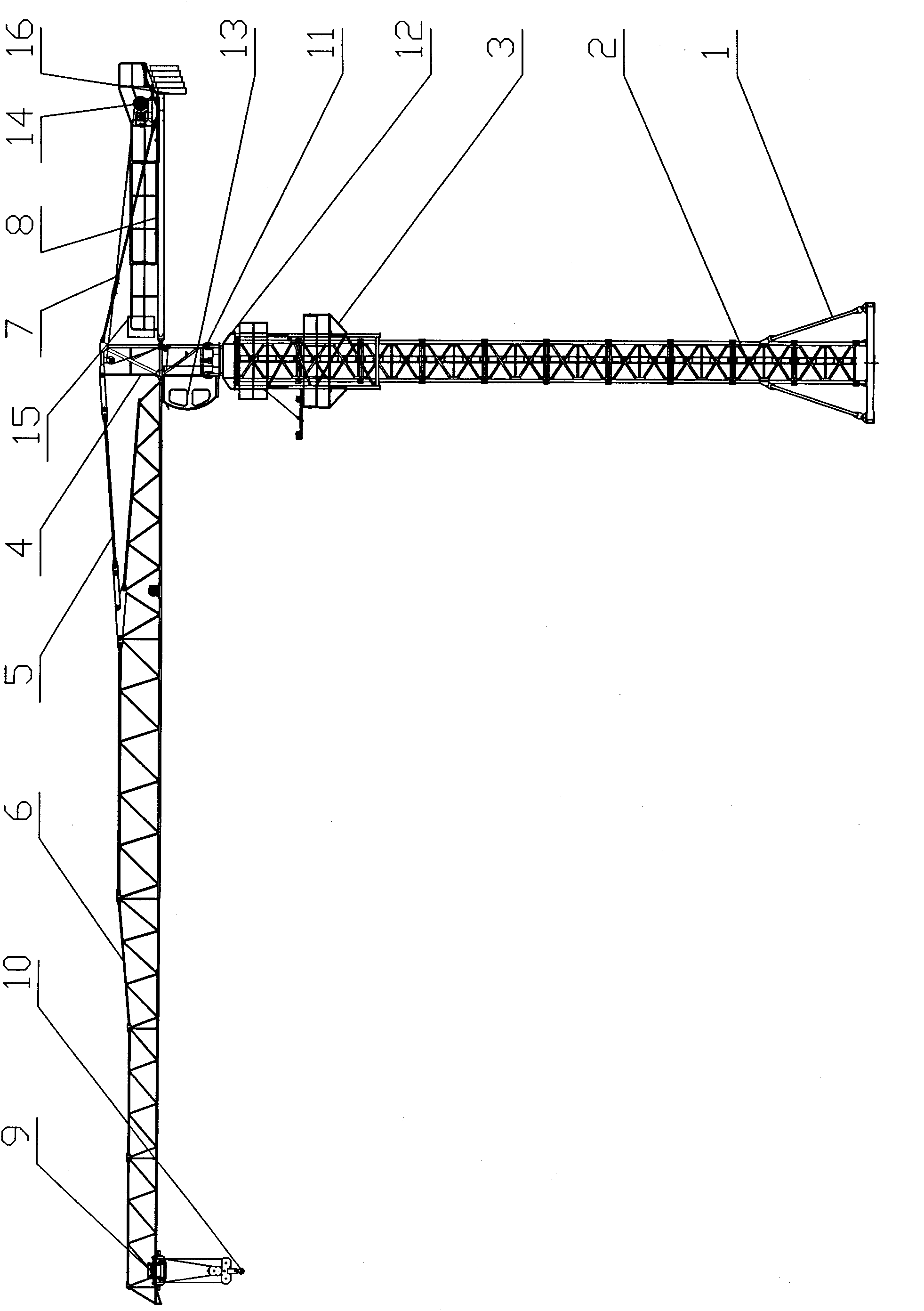 Flat-head tower crane