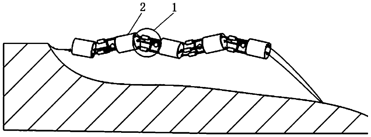 A wave energy harvesting device