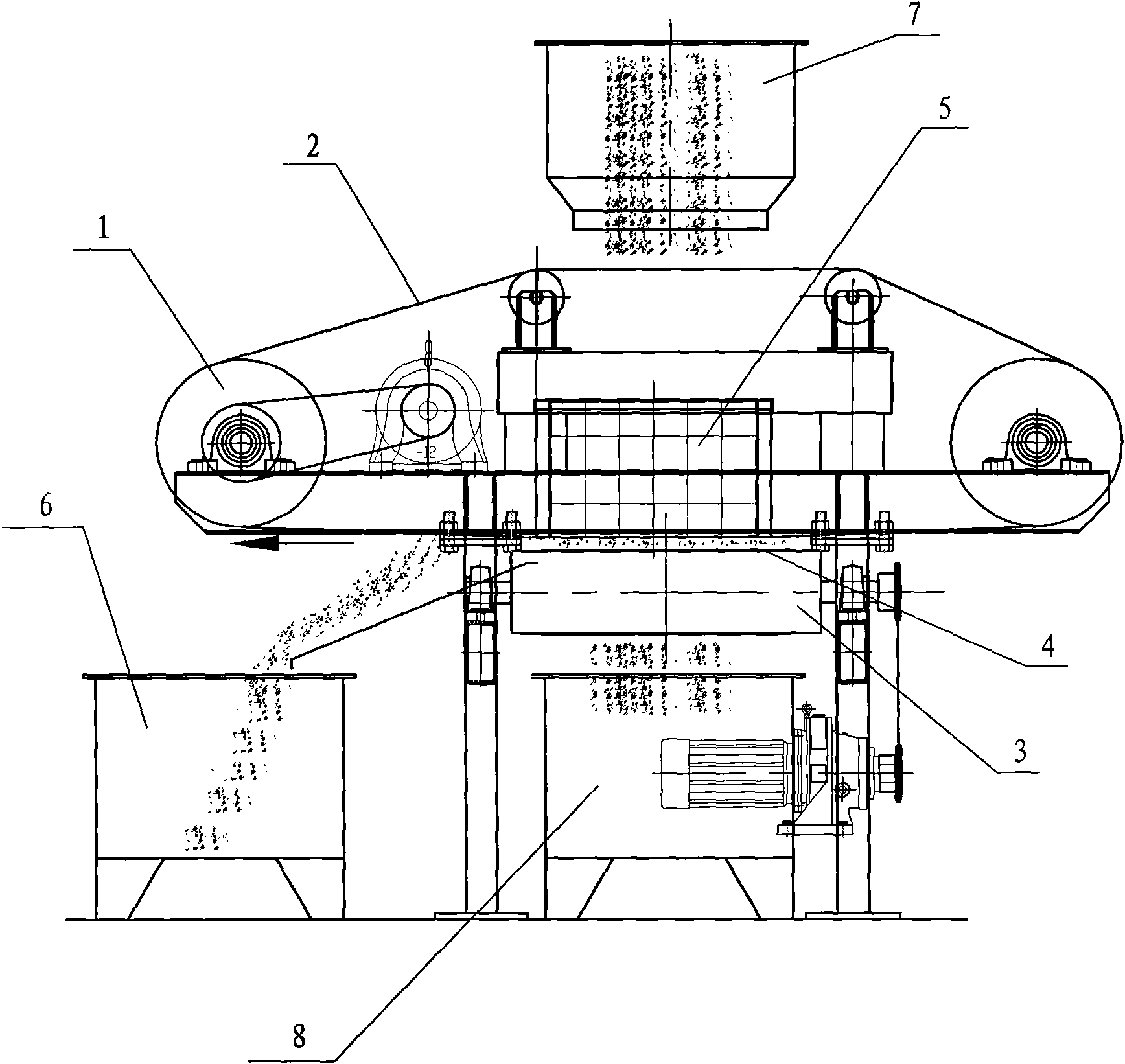 Crossed belt type permanent magnetic separator