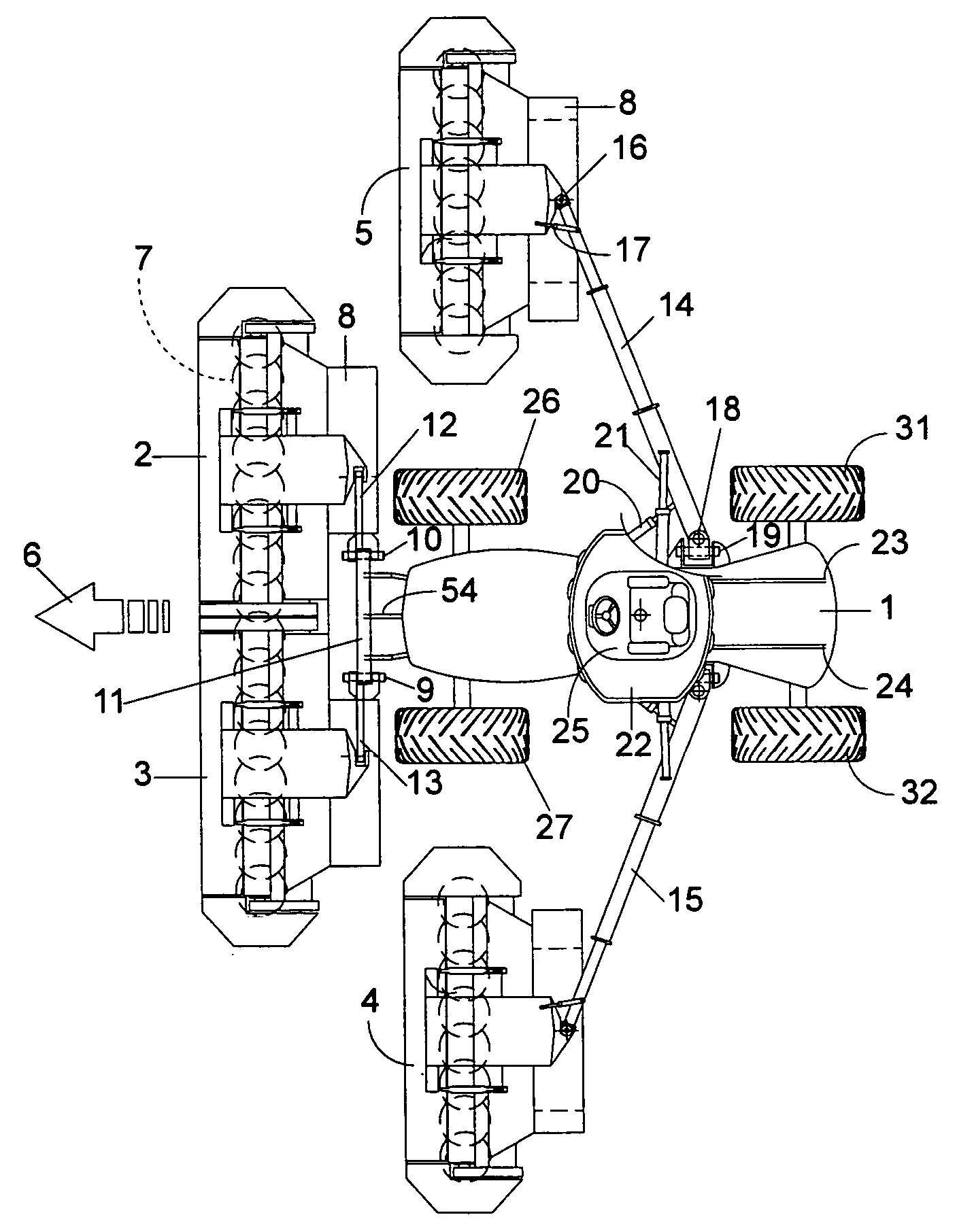 Agricultural machine for cutting products