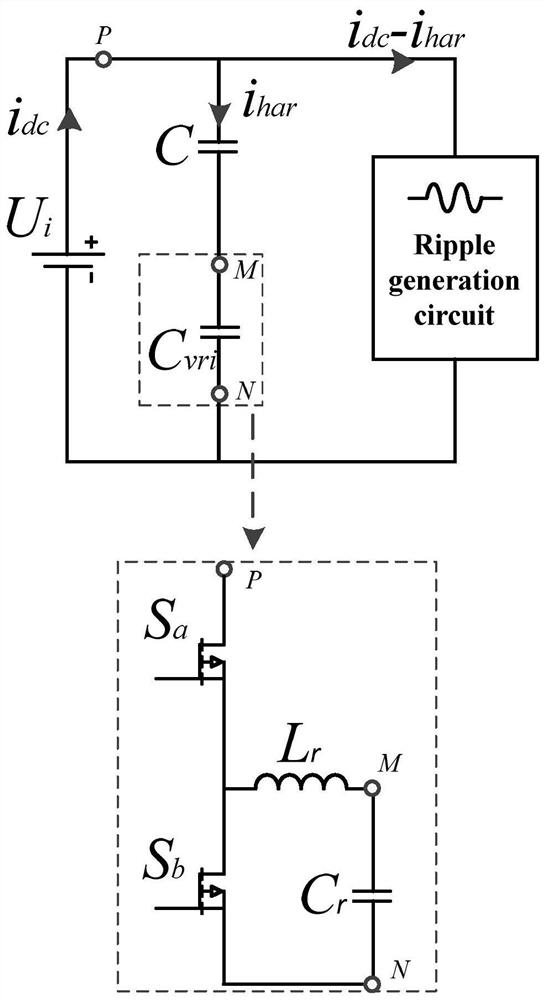 Method for suppressing secondary current ripples based on equivalent zero impedance of active negative capacitor