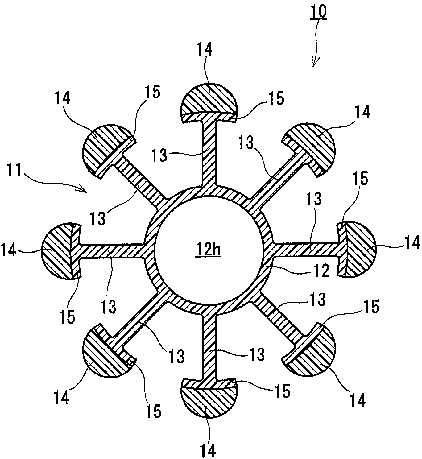 Film winding core, and wound film body using same