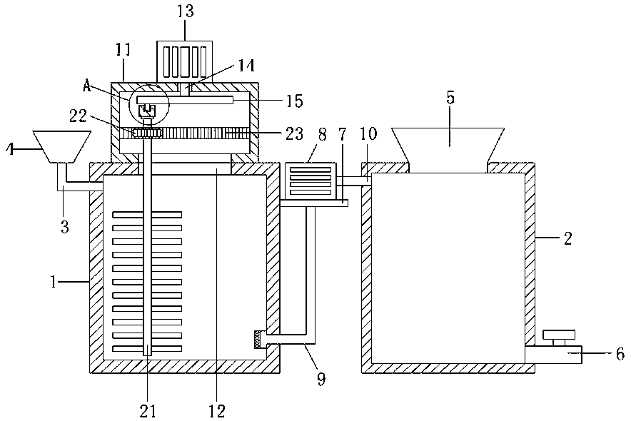 Device for accelerating sedimentation of fine-grained diamond micro-powder