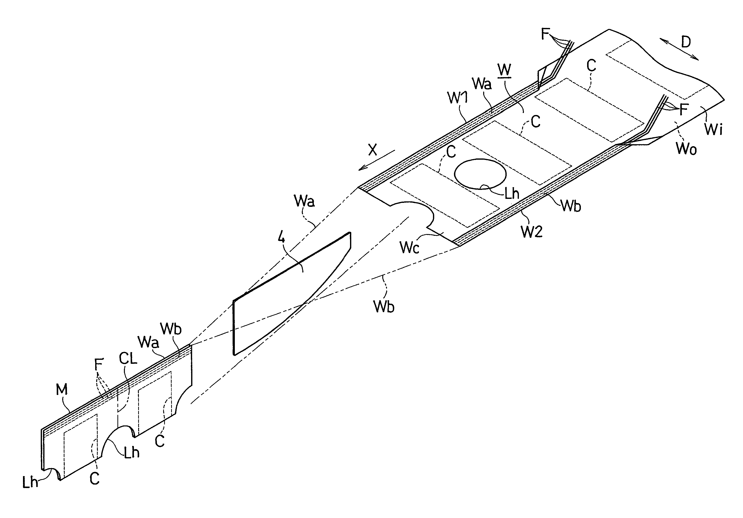 Web folding apparatus, web folding method, and worn article producing method