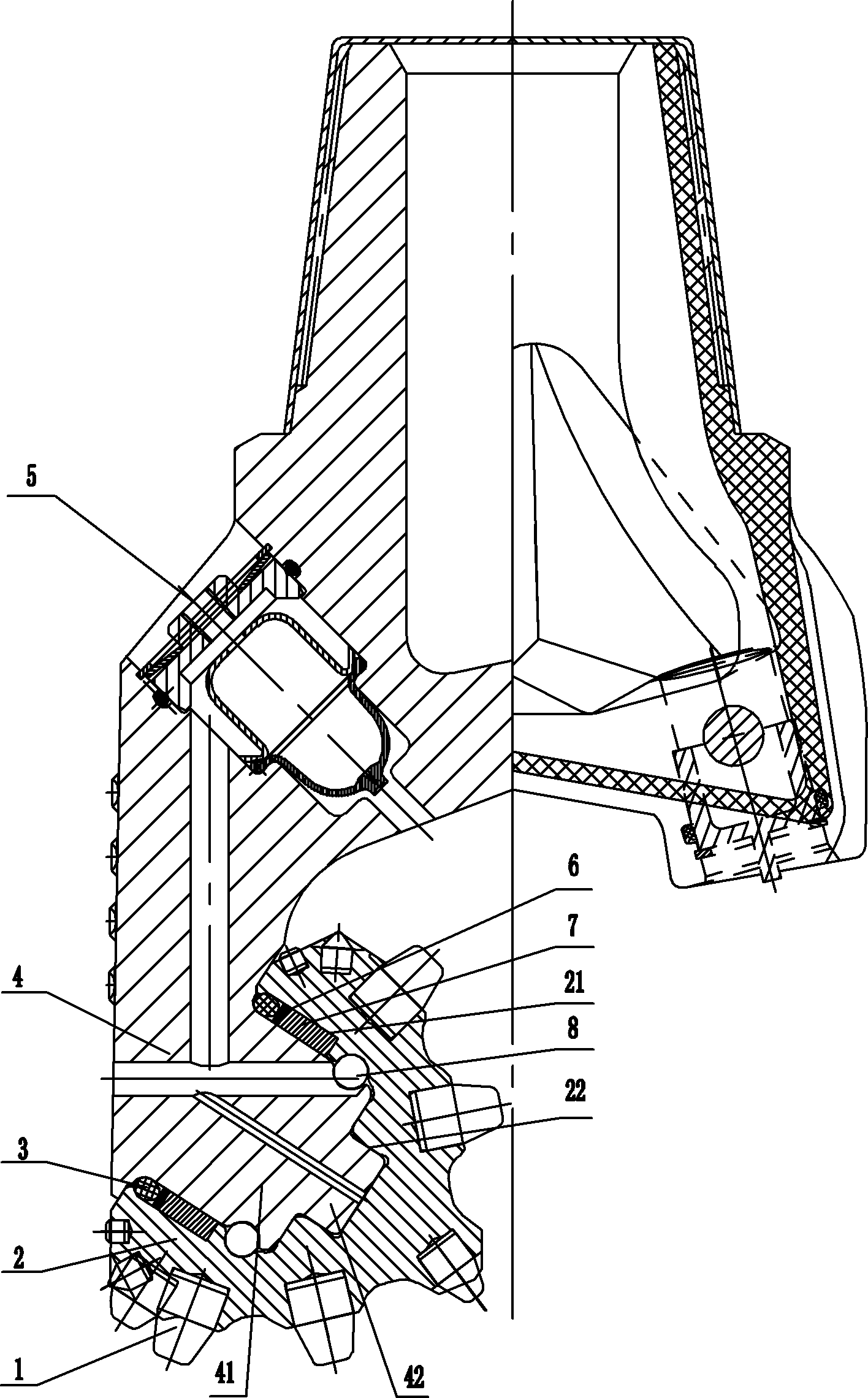 High-pressure and impact resistant bearing roller bit with elastic sliders