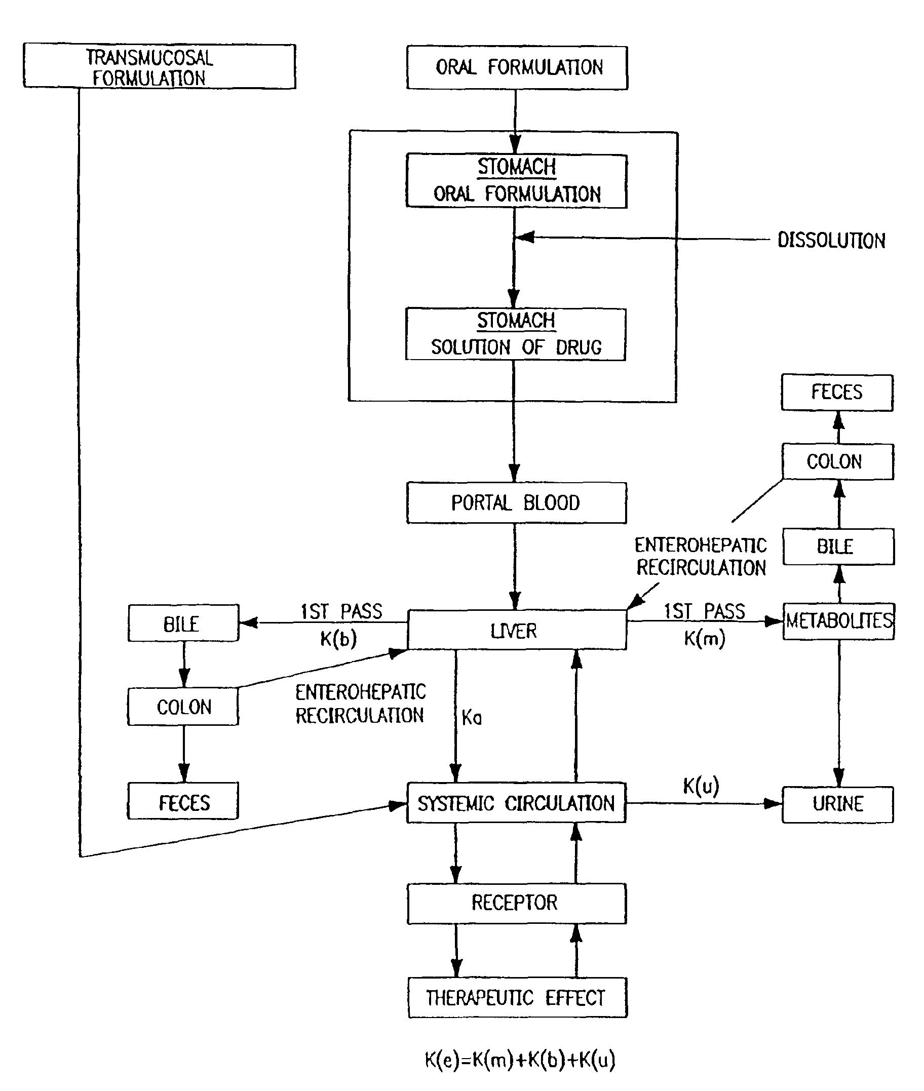 Buccal, polar and non-polar spray or capsule containing drugs for treating pain