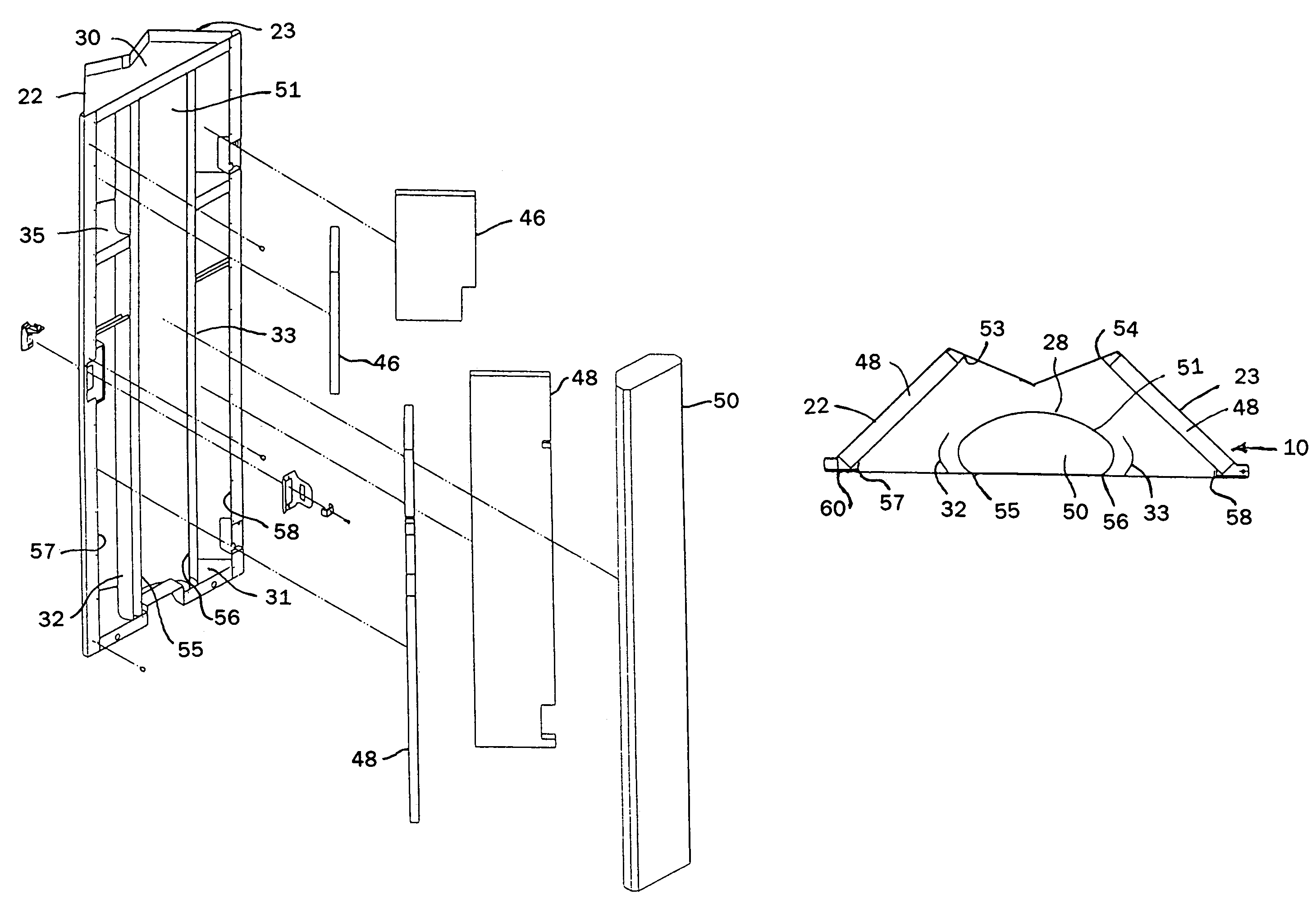 Equipment enclosure acoustical door with low impedance distributed air flow