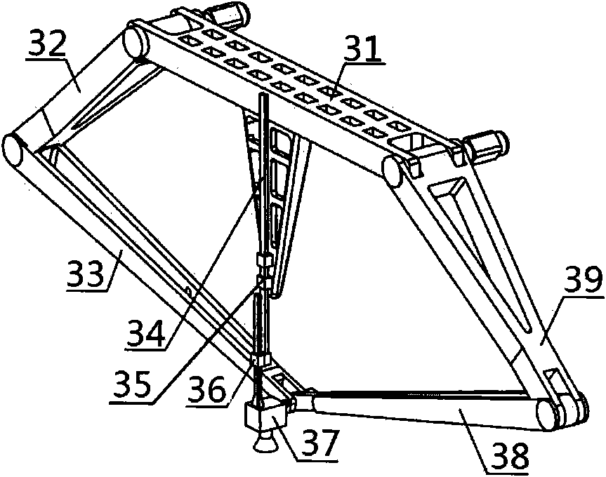 Hybrid connected combined vehicle spraying robot based on 3-DOF (Degrees Of Freedom) and 4-DOF parallel mechanism