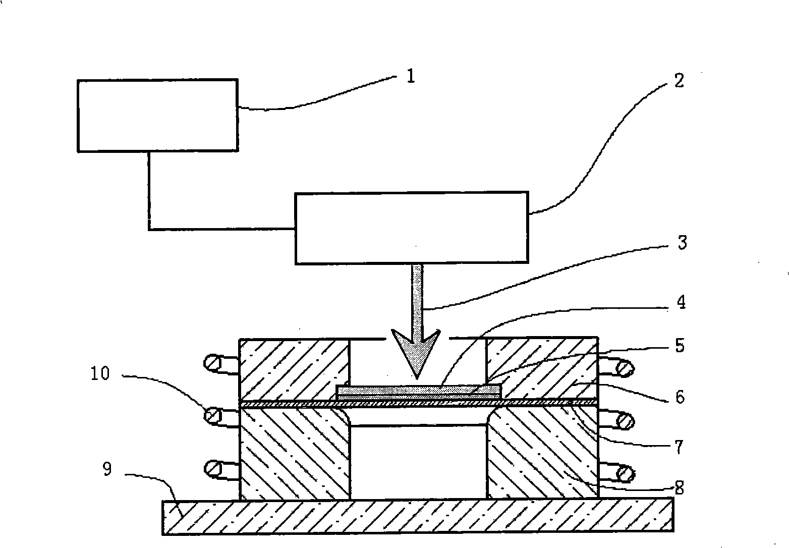 Bulk-heating sheet laser pressing method and device