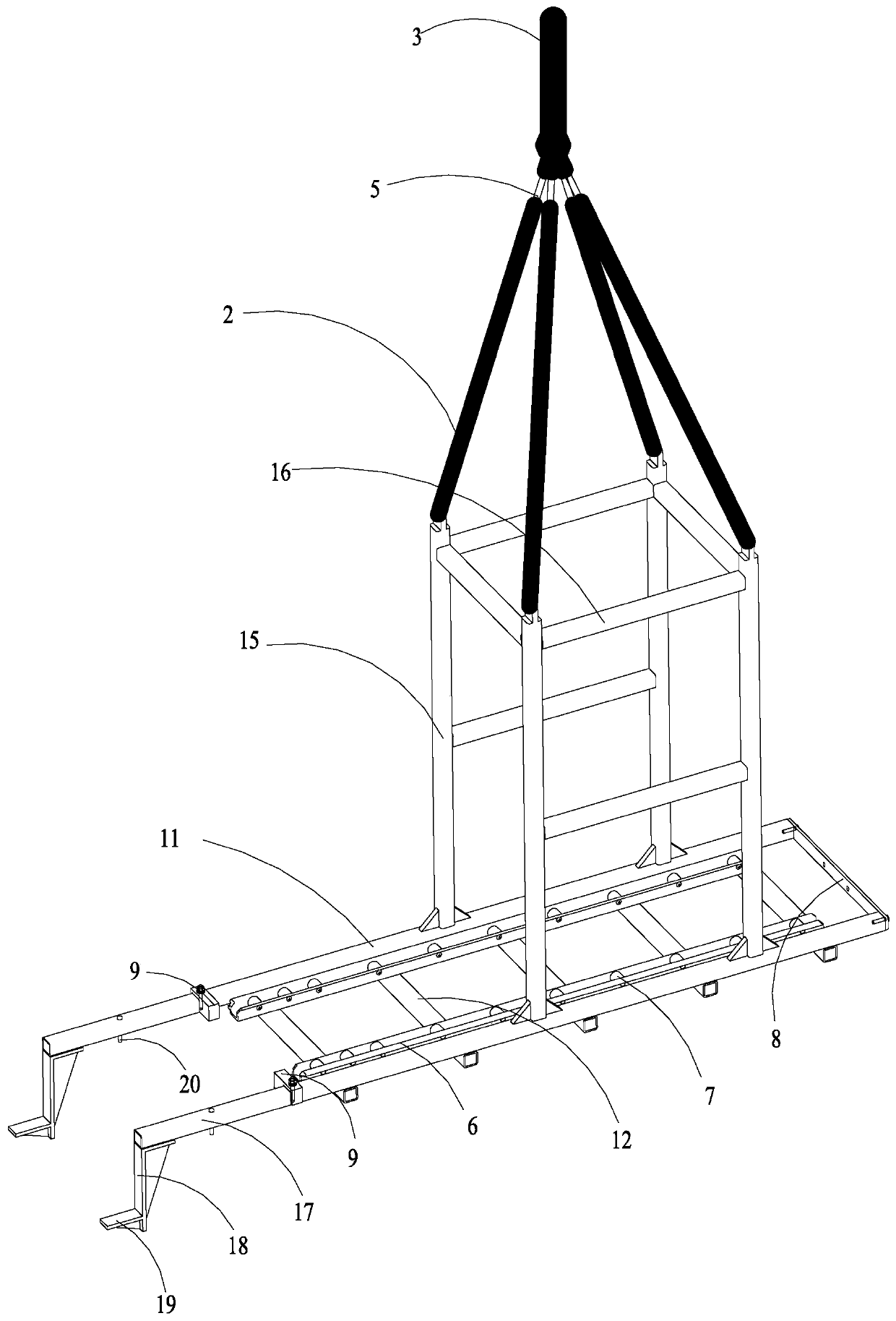 Module transfer mechanism, valve tower module replacement device and valve tower module replacement method